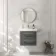 Omaha Slate Grey Wall Hung Basin Drawer Vanity 600mm - Brushed Brass Accents