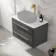 Omaha Slate Grey Wall Hung Drawer Vanity Marble Top 800mm (No Basin) - Brushed Brass Accents