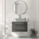 Omaha Slate Grey Wall Hung Drawer Vanity Marble Top 800mm (No Basin) - Brushed Brass Accents