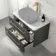 Omaha Slate Grey Wall Hung Drawer Vanity Marble Top 800mm (No Basin) - Brushed Brass Accents