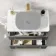 Omaha Slate Grey Wall Hung Drawer Vanity Marble Top 800mm (No Basin) - Brushed Brass Accents