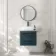 Omaha Navy Blue Wall Hung Drawer Vanity Marble Top & Curved Counter Top Basin 600mm - Black Accents