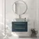 Omaha Navy Blue Wall Hung Drawer Vanity Marble Top 800mm (No Basin) - Brushed Brass Accents