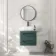 Omaha Mystic Green Wall Hung Vanity Marble Top & Curved Counter Top Basin 600mm - Black Accents