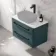 Omaha Mystic Green Wall Hung Drawer Vanity Marble Top 800mm (No Basin) - Black Accents