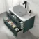 Omaha Mystic Green Wall Hung Drawer Vanity Marble Top 800mm (No Basin) - Black Accents
