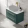 Omaha Mystic Green Wall Hung Drawer Vanity Marble Top 800mm (No Basin) - Brushed Brass Accents