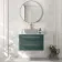 Omaha Mystic Green Wall Hung Drawer Vanity Marble Top 800mm (No Basin) - Brushed Brass Accents