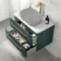 Omaha Mystic Green Wall Hung Drawer Vanity Marble Top 800mm (No Basin) - Brushed Brass Accents