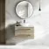 Elba Dawn Oak Wall Hung Drawer Vanity with Marble Top & Oval Counter Top Basin 800mm - Black Accents