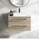 Elba Dawn Oak Wall Hung Drawer Vanity with Marble Top & Cody Basin 800mm - Black Accents