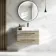 Elba Dawn Oak Wall Hung Drawer Vanity with Marble Top & Cody Basin 800mm - Black Accents