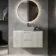 Crete Fluted Linen White Wall Hung Drawer Vanity with Marble Top 1000mm - Excludes Counter Top Basin