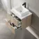 Crete Fluted Apex Oak Wall Hung Drawer Vanity with Marble Top & Cody Basin 600mm