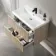 Crete Fluted Apex Oak Wall Hung Basin Drawer Vanity 800mm