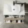 Crete Fluted Apex Oak Wall Hung Drawer Vanity with Marble Top & Curved Basin 800mm