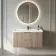 Crete Fluted Apex Oak Wall Hung Basin Drawer Vanity 1000mm
