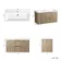 Crete Fluted Apex Oak Wall Hung Basin Drawer Vanity 1000mm