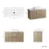Crete Fluted Apex Oak Wall Hung Drawer Vanity with Marble Top & Curved Basin 1000mm