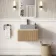 Malta Fluted Country Oak Wall Hung Drawer Vanity with Marble Top 600mm - Excludes Counter Top Basin
