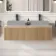 Malta Fluted Country Oak Double Wall Hung Drawer Vanity Marble Top 1200mm - No Basin