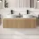 Malta Fluted Country Oak Double Wall Hung Drawer Vanity with Marble Top & Nevis Basin 1200mm