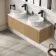 Malta Fluted Country Oak Double Wall Hung Drawer Vanity with Marble Top & Nevis Basin 1200mm
