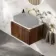 Malta Fluted Black Walnut Wall Hung Drawer Vanity with Marble Top 600mm - Excludes Counter Top Basin