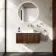 Malta Fluted Black Walnut Wall Hung Drawer Vanity with Marble Top & Marin Basin 800mm