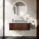 Malta Fluted Black Walnut Wall Hung Drawer Vanity Marble Top 1000mm - Excludes Counter Top Basin