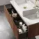 Malta Fluted Black Walnut Wall Hung Drawer Vanity with Marble Top & Cody Basin 1000mm