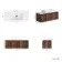 Malta Fluted Black Walnut Wall Hung Drawer Vanity with Marble Top & Cody Basin 1000mm