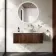 Malta Fluted Black Walnut Wall Hung Drawer Vanity with Marble Top & Nevis Basin 1000mm
