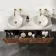 Malta Fluted Black Walnut Double Wall Hung Drawer Vanity with Marble Top & Nevis Basin 1200mm