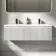 Malta Fluted Coastal White Wall Hung Double Basin Drawer Vanity 1200mm