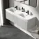 Malta Fluted Coastal White Wall Hung Double Basin Drawer Vanity 1200mm