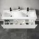 Malta Fluted Coastal White Wall Hung Double Basin Drawer Vanity 1200mm
