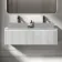 Malta Fluted Coastal White Double Wall Hung Drawer Vanity Marble Top 1200mm - No Basin