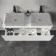 Malta Fluted Coastal White Double Wall Hung Drawer Vanity Marble Top 1200mm - No Basin