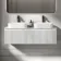 Malta Fluted Coastal White Double Wall Hung Drawer Vanity with Marble Top & Marin Basin 1200mm