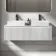 Malta Fluted Coastal White Double Wall Hung Drawer Vanity with Marble Top & Cody Basin 1200mm