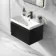 Malta Fluted Matt Black Wall Hung Basin Drawer Vanity 600mm