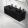 Malta Fluted Matt Black Wall Hung Drawer Vanity with Matt Black Double Basin 1200mm