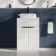 Havana Fluted Coastal White Cabinet with Marble Top & Reno Basin 600mm - Black Accents