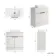 Havana Fluted Coastal White Cabinet with Marble Top & Reno Basin 800mm - Black Accents