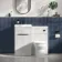 Havana Fluted Coastal White Combination Vanity Basin and Miami Toilet 1000mm - Black Accents