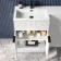 Havana Fluted Coastal White Vanity Basin and Tucson Toilet 1100mm - Black Accents - Left Handed