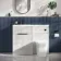 Havana Fluted Coastal White Vanity Basin and Houston Toilet 1100mm - Black Accents - Left Handed