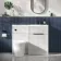 Havana Fluted Coastal White Vanity Basin and Tucson Toilet 1100mm - Black Accents - Right Handed