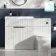 Havana Fluted Coastal White Combination Vanity Basin and Miami Toilet 1300mm - Black Accents